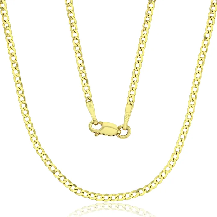 DecadenceJewelry Necklaces Solid 14k Yellow Gold and Twotone 170mm250mm Cuban Chains For Men Italian Gold Chain 14K Gold Cuban Curb Chain Necklace with Lobster Claw Clasp