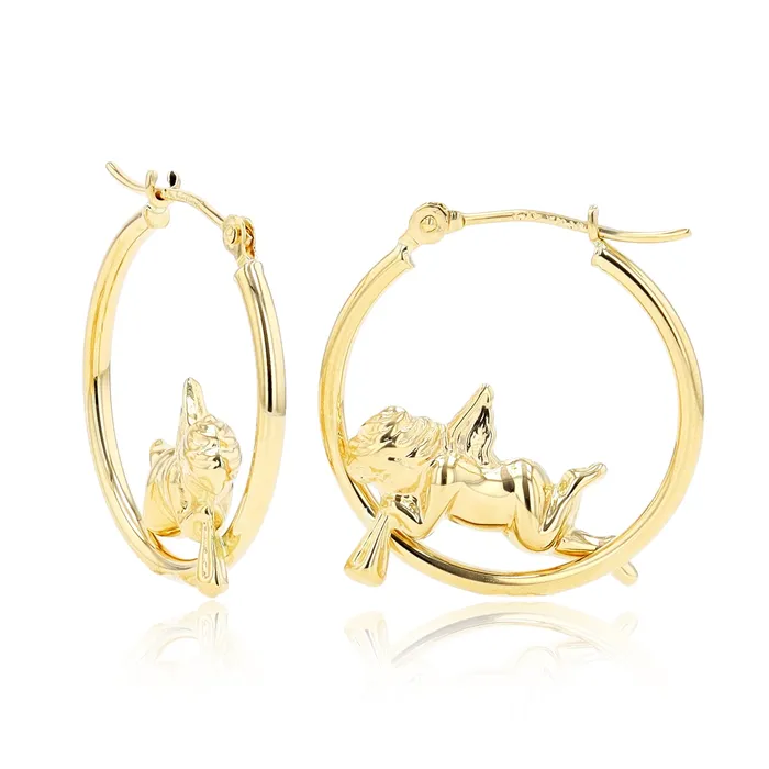 DecadenceJewelry Solid 14K Yellow Gold 4mm Thick Cherub Hoop Earrings with Hinged Clasp 4x20mm Hoop Cherub Hoop Earrings Solid Gold Earrings For Women and Girls Earrings DecadenceJewelry Solid 14K Yellow Gold 4mm Thick Cherub Hoop Earrings with Hinged Clasp 4x20mm Hoop Cherub Hoop Earrings Solid Gold Earrings For Women and Girls Earrings