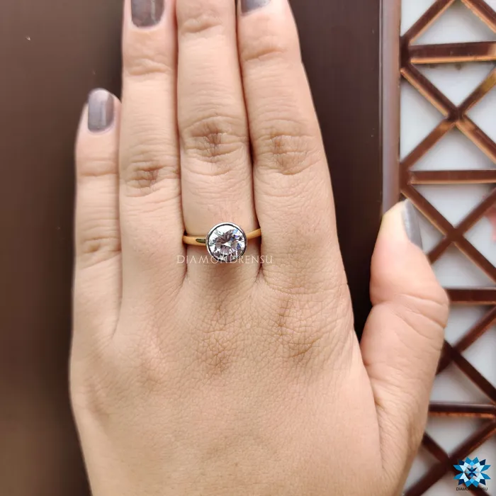 Diamondrensu 187 TCW Round Brilliant Cut Delicate Hidden Halo Moissanite Engagement Ring Rings Diamondrensu 187 TCW Round Brilliant Cut Delicate Hidden Halo Moissanite Engagement Ring Rings