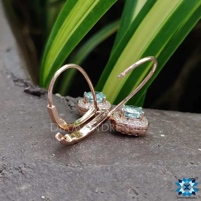 Diamondrensu Earrings Dangle Drop Earrings 144 TCW Cushion Cyan Blue Moissanite Halo Earrings Diamondrensu Earrings Dangle Drop Earrings 144 TCW Cushion Cyan Blue Moissanite Halo Earrings