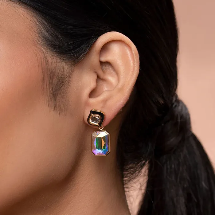 Duplicate Earrings Meher Mirror Crystal Earrings