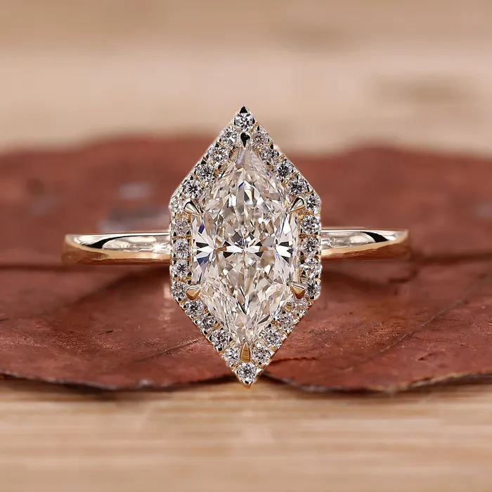 Dutch Marquise Ring Halo Setting Diamondrensu Rings