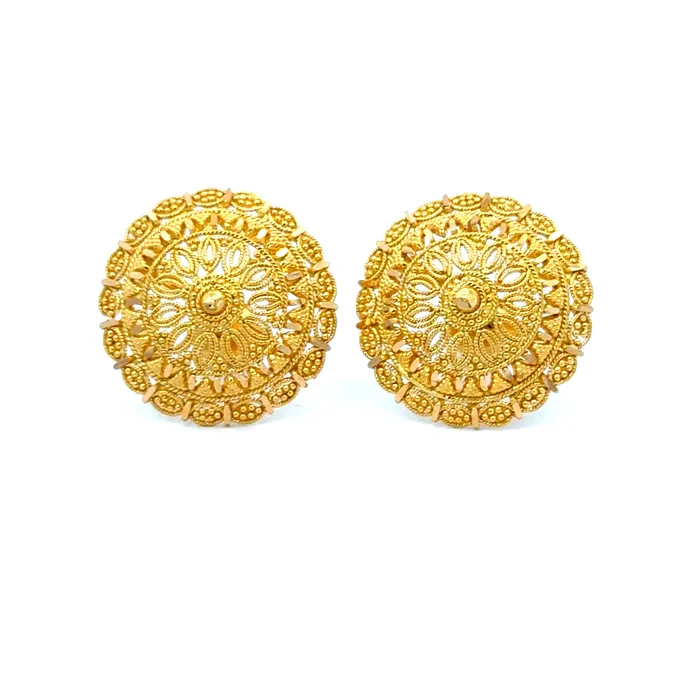 Earrings Gold Palace 22k Yellow Gold Filigree Medium Earrings with gold weight of 695g Earrings Gold Palace 22k Yellow Gold Filigree Medium Earrings with gold weight of 695g