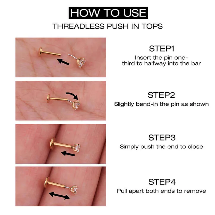 Earrings OUFER BODY JEWELRY 14K Solid Gold Radient Shiny Sun Push Pin Cartilage Earring