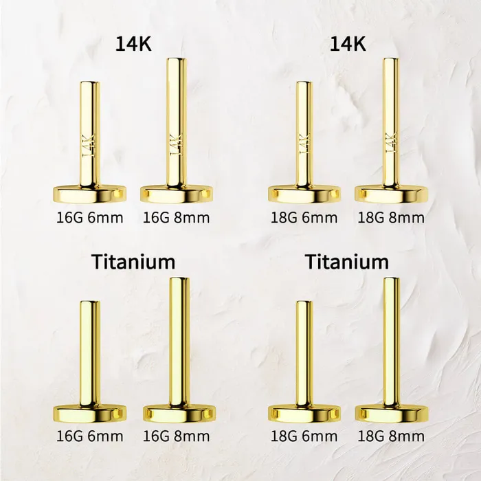 Earrings OUFER BODY JEWELRY 14K Solid Gold Radient Shiny Sun Push Pin Cartilage Earring