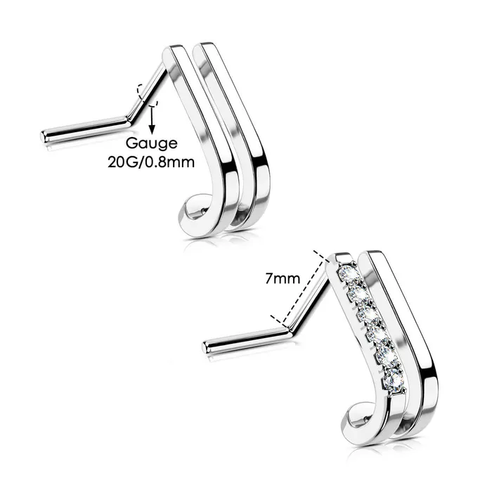 Earrings OUFER BODY JEWELRY 2PCS 20G Musical Notes LShaped Nose Stud Earrings OUFER BODY JEWELRY 2PCS 20G Musical Notes LShaped Nose Stud