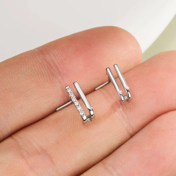 Earrings OUFER BODY JEWELRY 2PCS 20G Musical Notes LShaped Nose Stud Earrings OUFER BODY JEWELRY 2PCS 20G Musical Notes LShaped Nose Stud