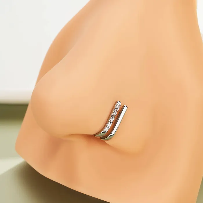 Earrings OUFER BODY JEWELRY 2PCS 20G Musical Notes LShaped Nose Stud Earrings OUFER BODY JEWELRY 2PCS 20G Musical Notes LShaped Nose Stud