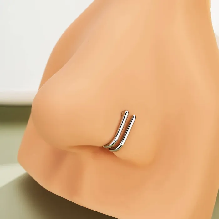 Earrings OUFER BODY JEWELRY 2PCS 20G Musical Notes LShaped Nose Stud Earrings OUFER BODY JEWELRY 2PCS 20G Musical Notes LShaped Nose Stud