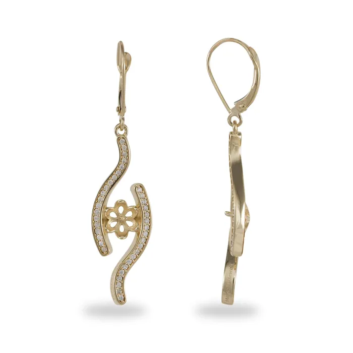 Earrings PickAPearl Pick A Pearl Earrings with Diamonds in Gold
