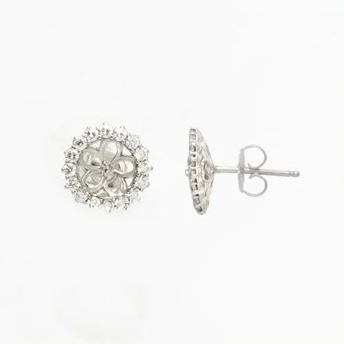 Earrings PickAPearl Pick A Pearl Halo Earrings in Sterling Silver 15mm
