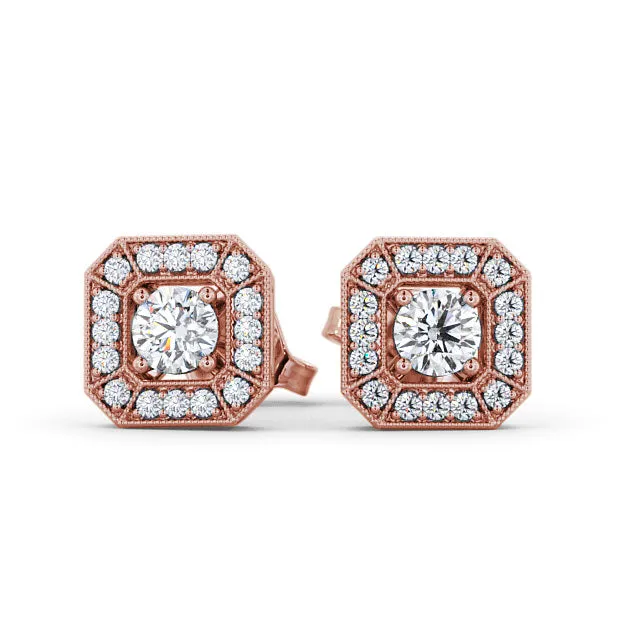 Flawless Moissanite Earrings Halo Earrings 045ct each Vintage Design