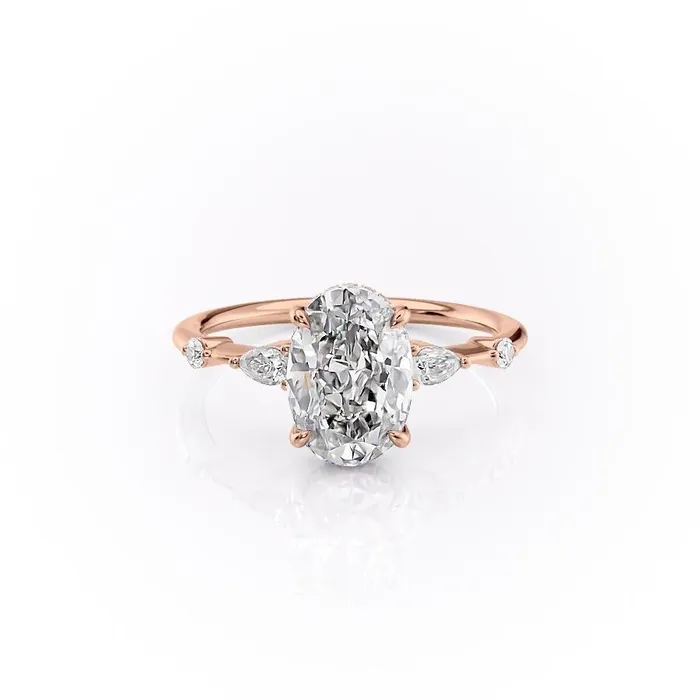 Flawless Moissanite Oval Cut Moissanite Shoulder Set Ring With Hidden Halo Rings Flawless Moissanite Oval Cut Moissanite Shoulder Set Ring With Hidden Halo Rings