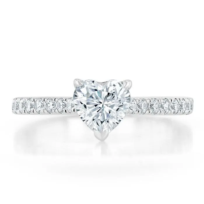 Flawless Moissanite Rings Heart Cut Moissanite Engagement Ring Classic Style Flawless Moissanite Rings Heart Cut Moissanite Engagement Ring Classic Style