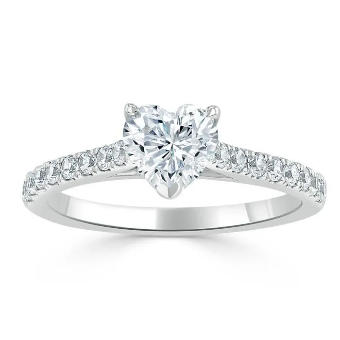 Flawless Moissanite Rings Heart Cut Moissanite Engagement Ring Classic Style Flawless Moissanite Rings Heart Cut Moissanite Engagement Ring Classic Style