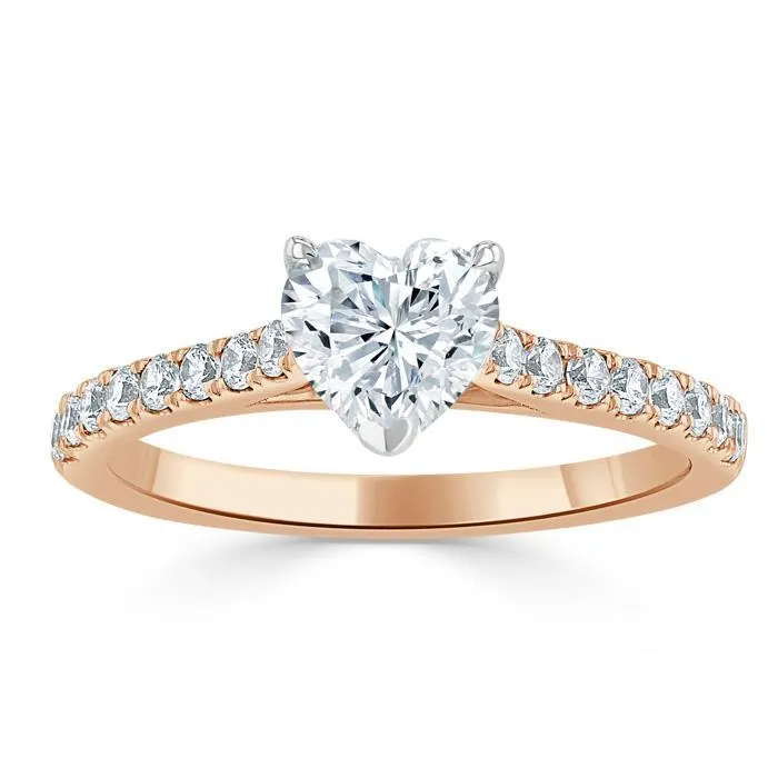 Flawless Moissanite Rings Heart Cut Moissanite Engagement Ring Classic Style Flawless Moissanite Rings Heart Cut Moissanite Engagement Ring Classic Style