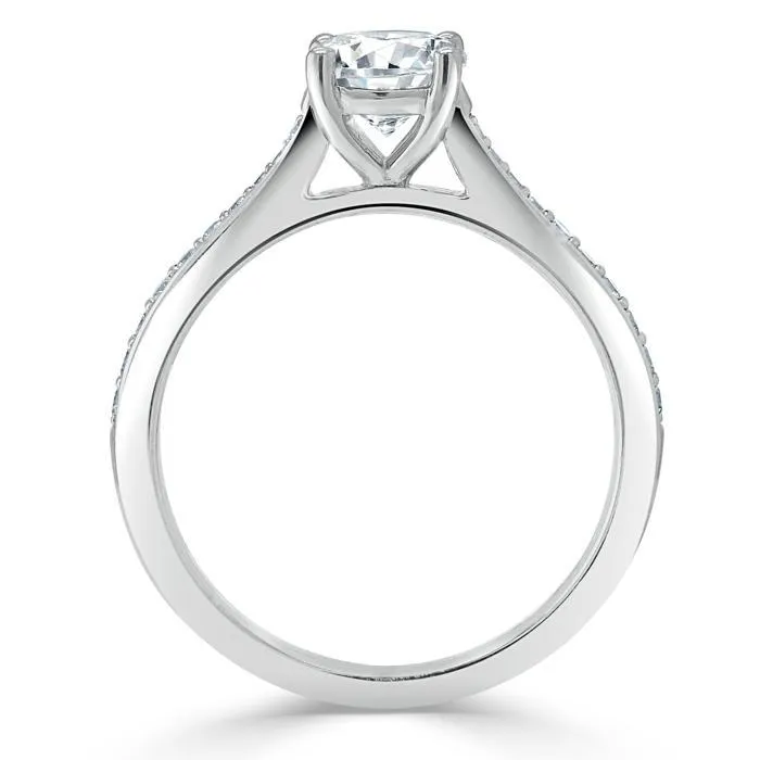 Flawless Moissanite Rings Round Cut Moissanite Engagement Ring Classic Style