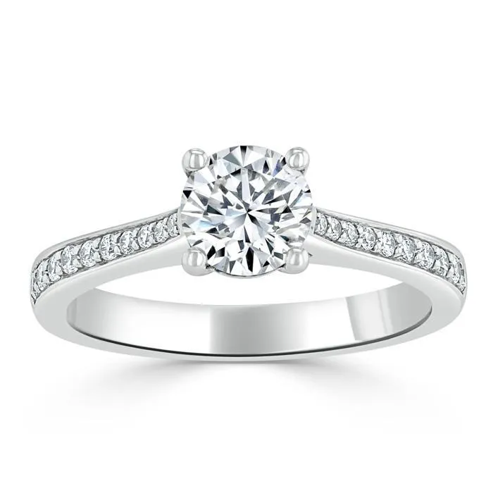Flawless Moissanite Rings Round Cut Moissanite Engagement Ring Classic Style