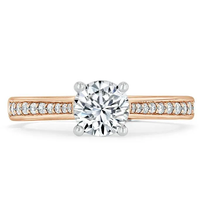 Flawless Moissanite Rings Round Cut Moissanite Engagement Ring Classic Style