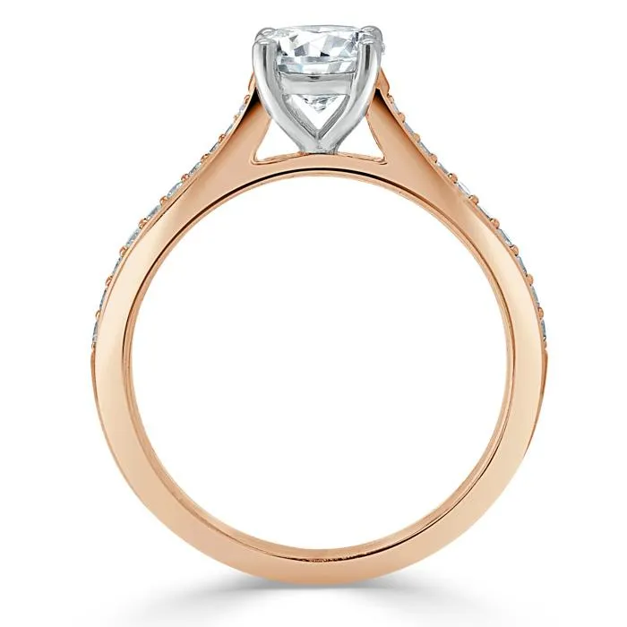 Flawless Moissanite Rings Round Cut Moissanite Engagement Ring Classic Style