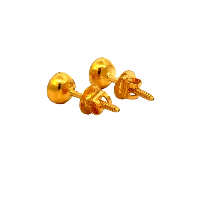 Gold Palace 22k Yellow Gold Cubic Zirconia Luxe Stud Earrings with gold weight of 0767g Earrings