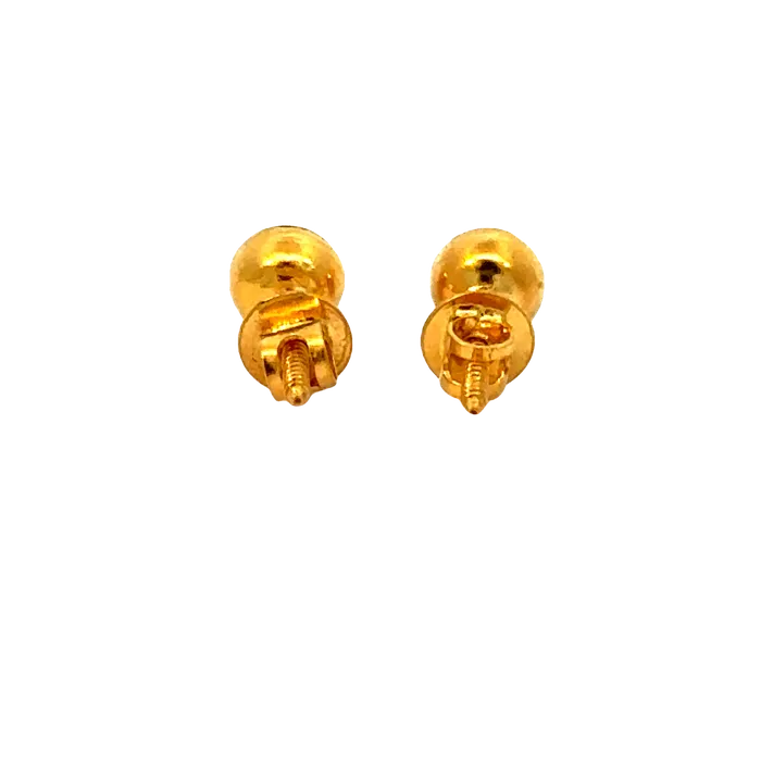 Gold Palace 22k Yellow Gold Cubic Zirconia Luxe Stud Earrings with gold weight of 0767g Earrings