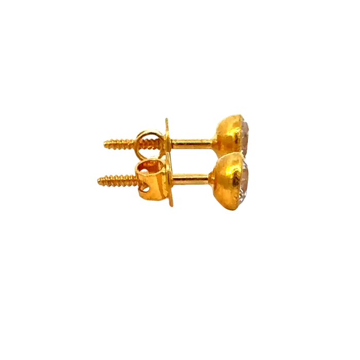 Gold Palace 22k Yellow Gold Cubic Zirconia Luxe Stud Earrings with gold weight of 0767g Earrings