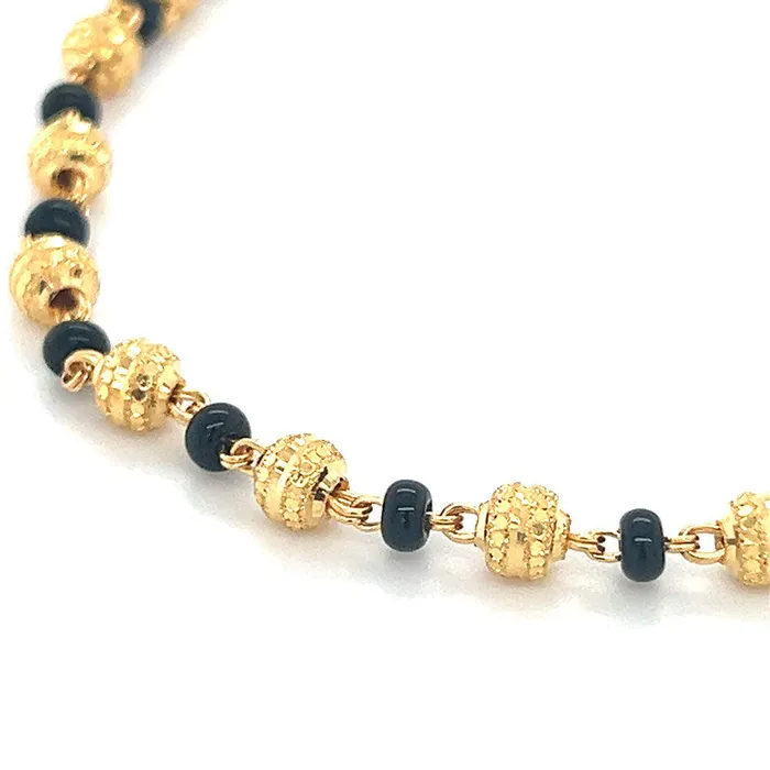 Gold Palace Bracelets 22K Gold Bead and Black Bead Bracelet
