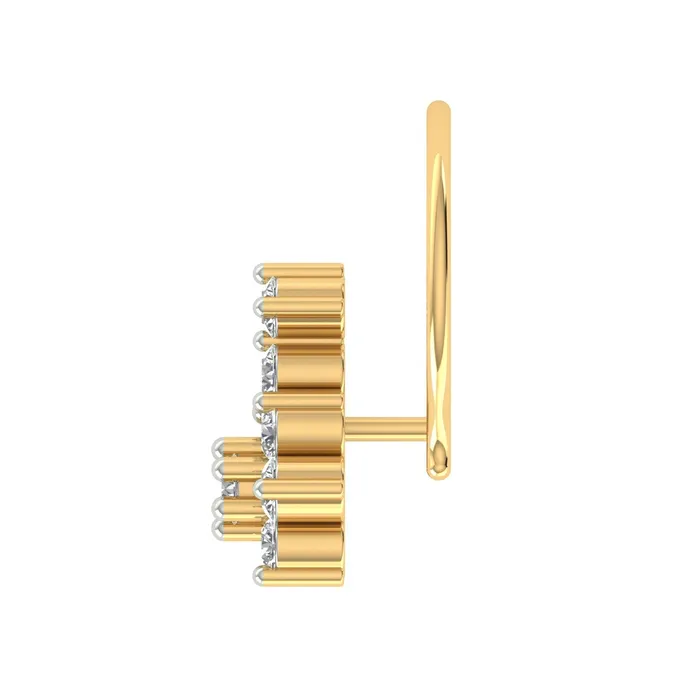 Gold Palace Necklaces 18k Yellow Gold Round Brilliant Cut Stunning Diamond Nose Pin with Wire of 005 Carat