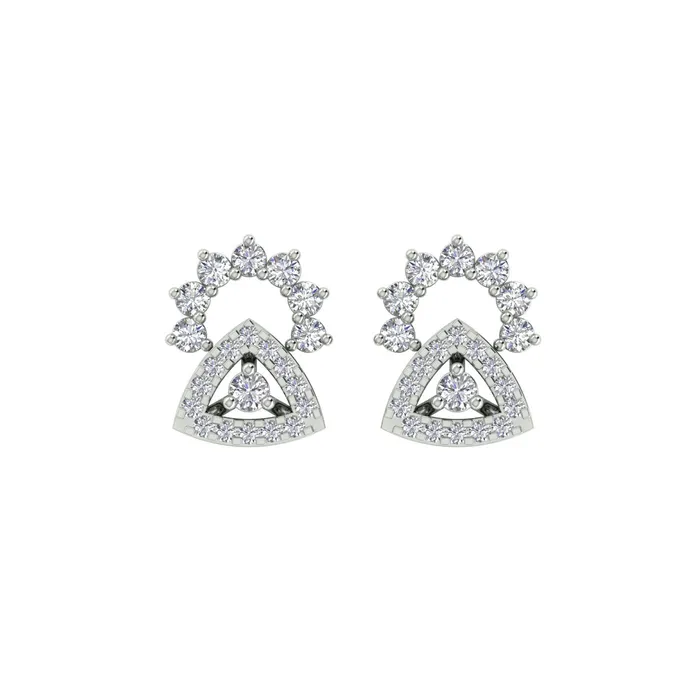 Gold Palace PreStyled Sets 18k White Gold and Diamond Stud with gold weight of 221g