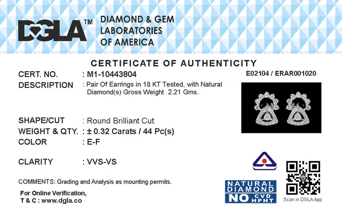 Gold Palace PreStyled Sets 18k White Gold and Diamond Stud with gold weight of 221g