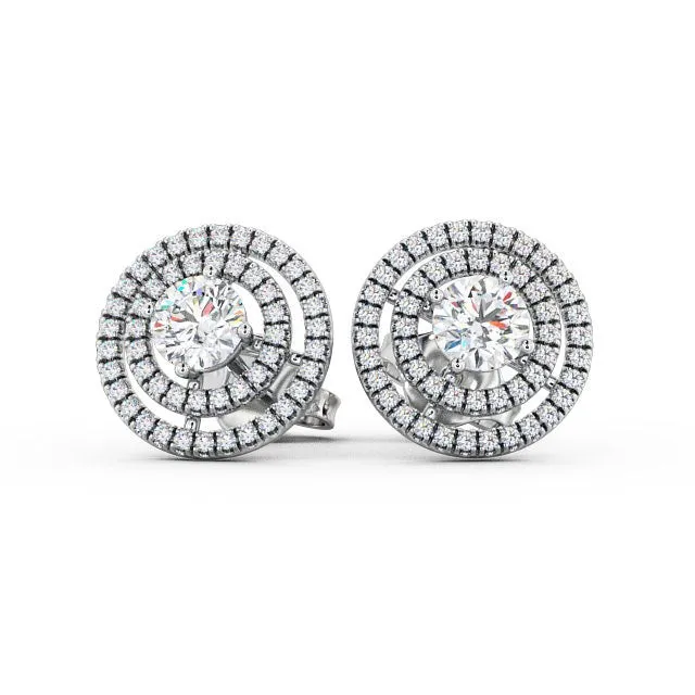 Halo Earrings 050ct each Flawless Moissanite Earrings