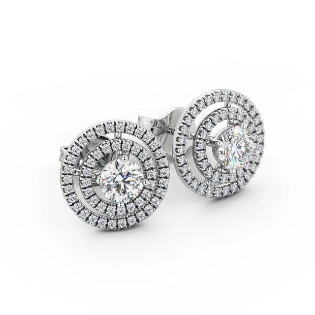 Halo Earrings 050ct each Flawless Moissanite Earrings Halo Earrings 050ct each Flawless Moissanite Earrings