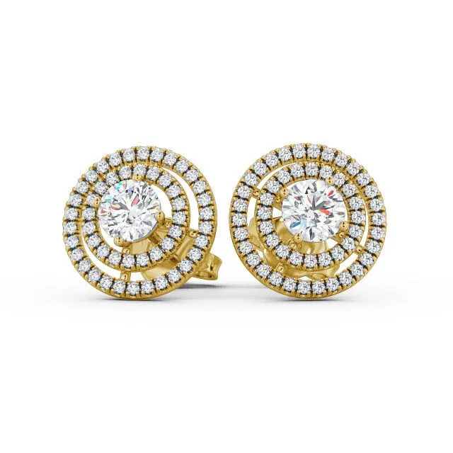 Halo Earrings 050ct each Flawless Moissanite Earrings Halo Earrings 050ct each Flawless Moissanite Earrings