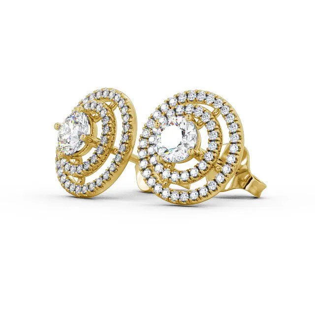 Halo Earrings 050ct each Flawless Moissanite Earrings Halo Earrings 050ct each Flawless Moissanite Earrings