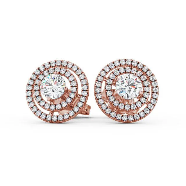 Halo Earrings 050ct each Flawless Moissanite Earrings Halo Earrings 050ct each Flawless Moissanite Earrings