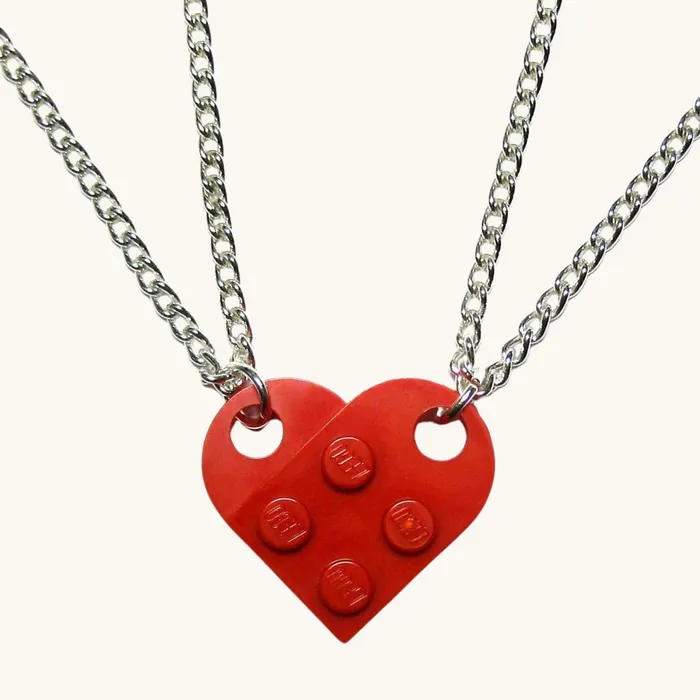 Hidden Forever Mother Daughter Building Brick Heart Necklace Necklaces