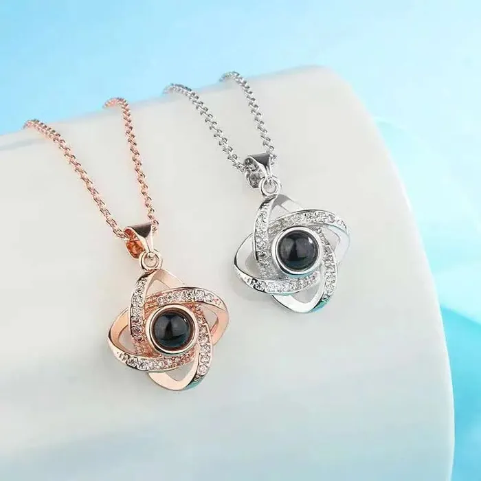 Hidden Forever Necklaces Custom Diamond Zircon Charmed Hidden Photo Necklace
