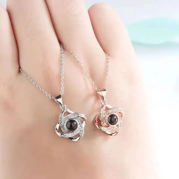 Hidden Forever Necklaces Custom Diamond Zircon Charmed Hidden Photo Necklace