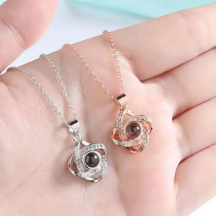 Hidden Forever Necklaces Custom Diamond Zircon Charmed Hidden Photo Necklace