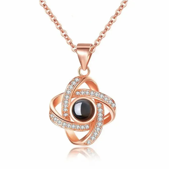 Hidden Forever Necklaces Custom Diamond Zircon Charmed Hidden Photo Necklace