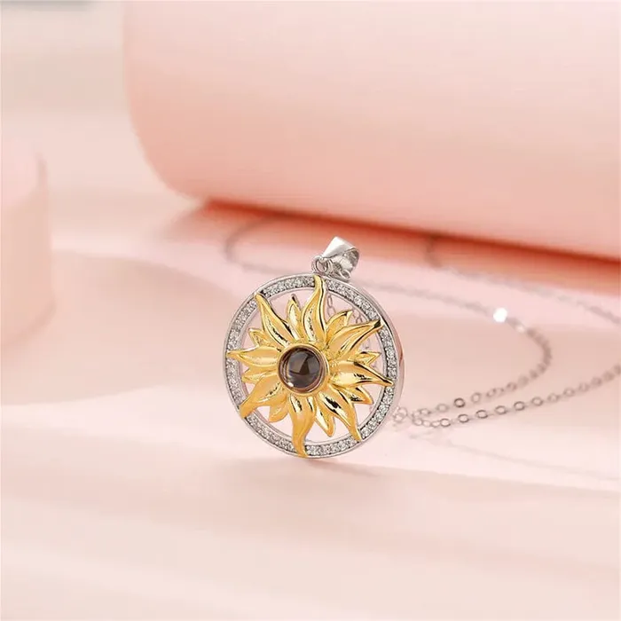 Hidden Forever Necklaces Custom Sterling Silver Sunflower Hidden Photo Necklace Hidden Forever Necklaces Custom Sterling Silver Sunflower Hidden Photo Necklace