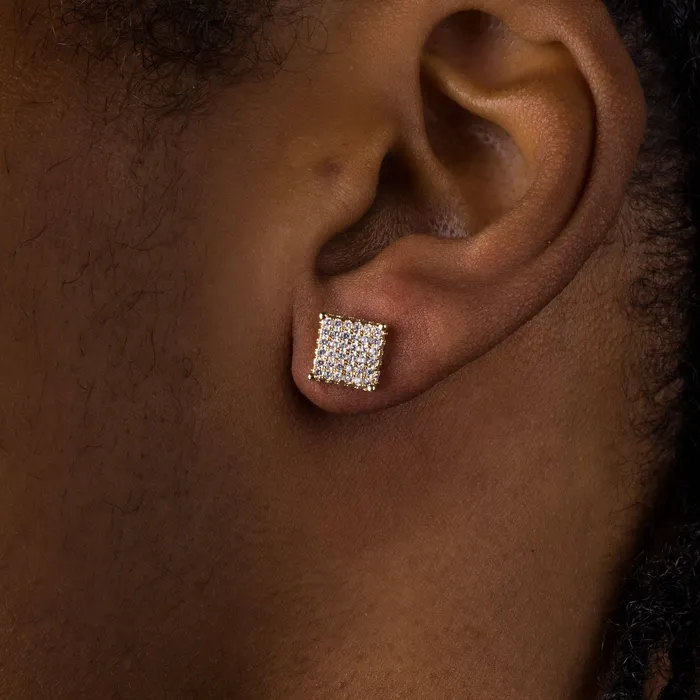 ICECLIQUE JEWELRY Earrings 12mm Iced Square Cluster Earrings