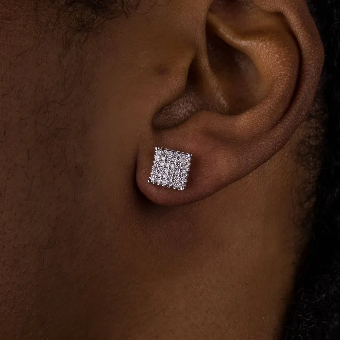 ICECLIQUE JEWELRY Earrings 12mm Iced Square Cluster Earrings