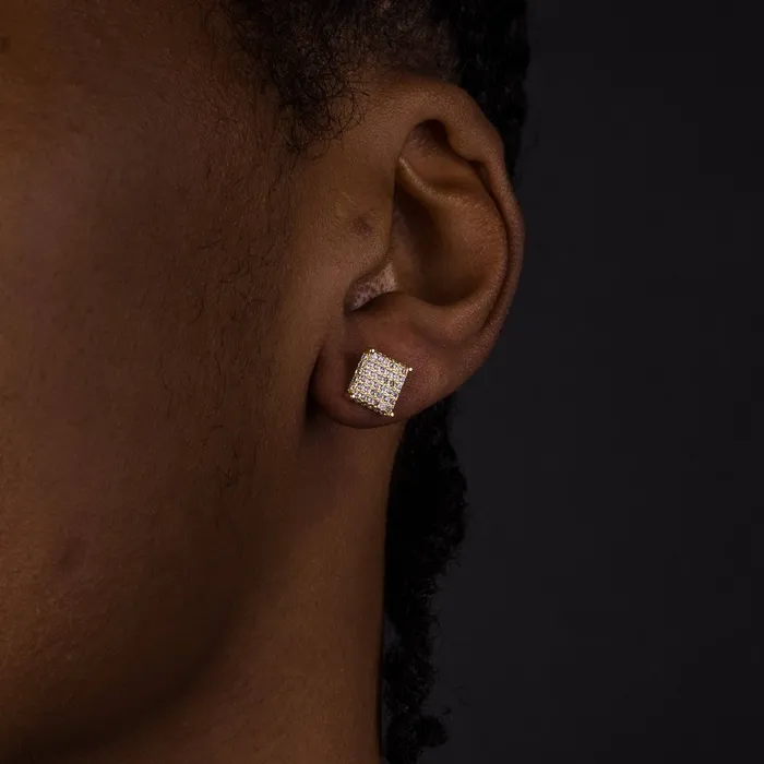ICECLIQUE JEWELRY Earrings 12mm Iced Square Cluster Earrings