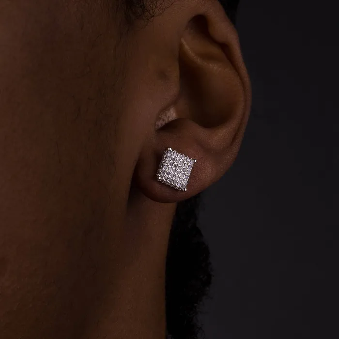 ICECLIQUE JEWELRY Earrings 12mm Iced Square Cluster Earrings