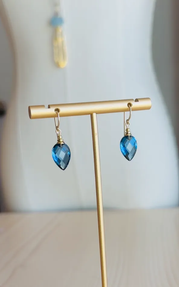 Indigo Drop Earrings Owen Glass Earrings