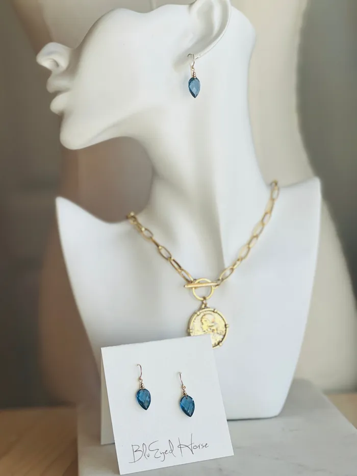 Indigo Drop Earrings Owen Glass Earrings