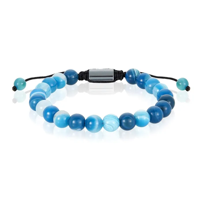 Invicta Blue Banded Agate Natural Stone 8mm Beads on Adjustable Cord Tie Bracelet Invicta Jewelry Bracelets Invicta Blue Banded Agate Natural Stone 8mm Beads on Adjustable Cord Tie Bracelet Invicta Jewelry Bracelets