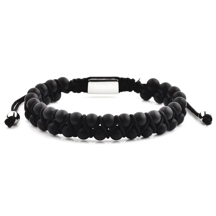 Invicta Jewelry Bracelets Invicta Double Row Matte Black Agate Stone Beaded Adjustable Bracelet Invicta Jewelry Bracelets Invicta Double Row Matte Black Agate Stone Beaded Adjustable Bracelet